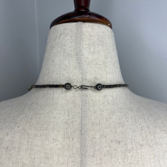 Zuni Fetish Necklace 10 Birds 18" Heishi Bead Native American Brown Multicolor - Picture 7 of 12